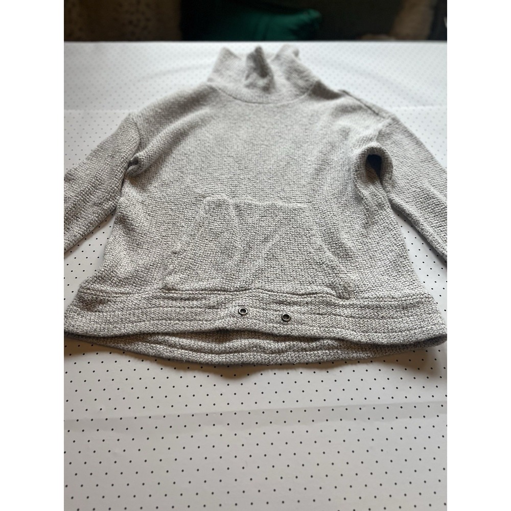 Textured Oatmeal Mock Neck Pullover Sweater Cozy Minimalist Medium